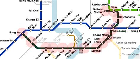 BTS Silom Skytrain Line map - Bangkok metro