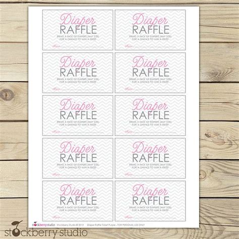 Printable Downloadable Diaper Raffle Tickets Clip Art Library