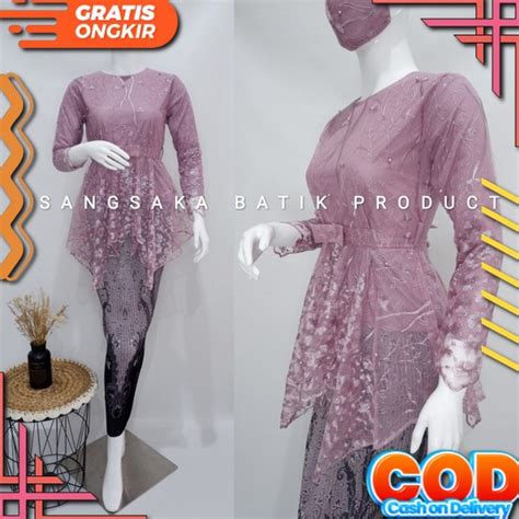 Jual Kebaya Floy Borkat Rok Prisket Pakaian Tradisional Kebaya Modis