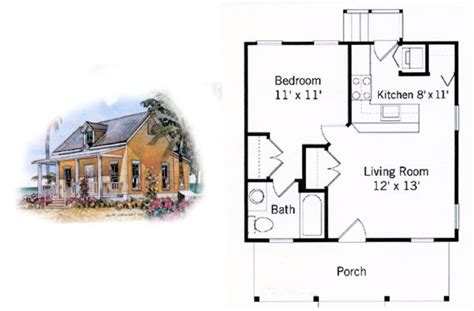 500 square foot house plans | 500 Sq Ft. Cottage. | Small house, Tiny house plans, 500 sq ft house