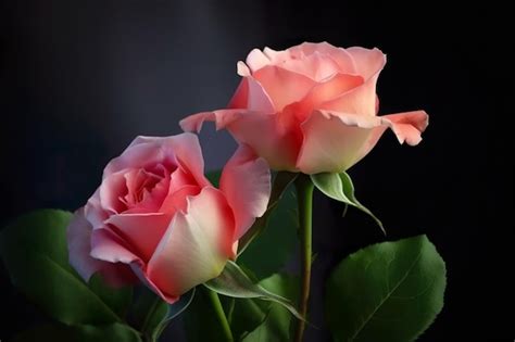 Premium Ai Image A Close Up Of Two Pink Roses With The Word Love On