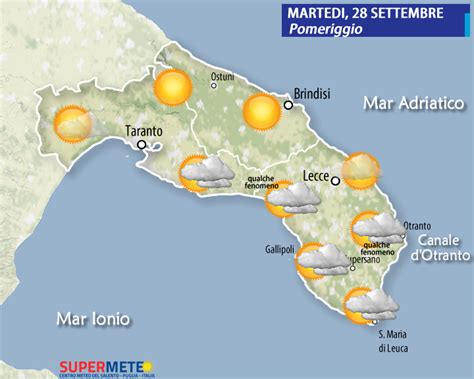 Il tempo oggi martedì 28 settembre Mesagnesera it