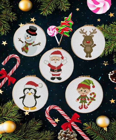 Mini Kits Holiday Cross Stitch Pattern Kits Christmas Etsy