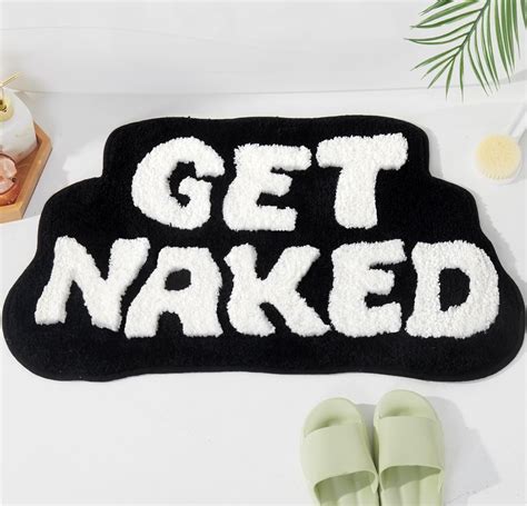 Amazon DyeFury Irregular Shaped Get Naked Bath Mat Funny