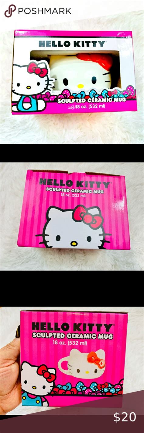 Hello Kitty Sculpted Mug 18 Oz Ceramic Nwt Hello Kitty Mug Kitty Hello Kitty