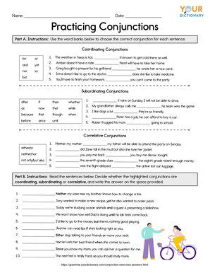 Conjunction Exercises With Answers Yourdictionary