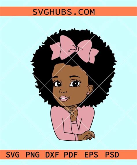 Peekaboo Afro Girl SVG Afro Princess Svg Peekaboo Girl Svg Afro Puff Svg