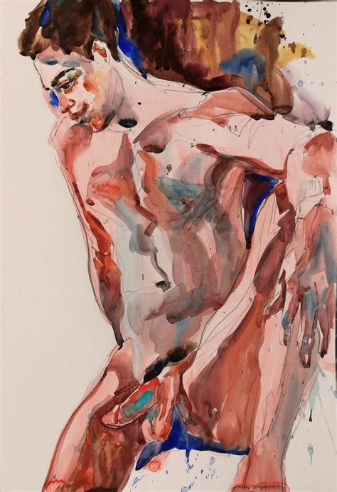 Male Nude By The Window Watercolour By Jelena Djokic Artfinder