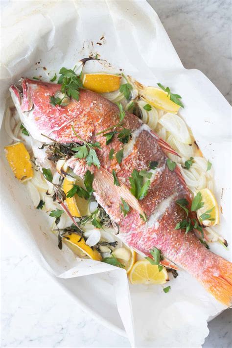 Mediterranean Baked Whole Red Snapper Fish The Matbakh