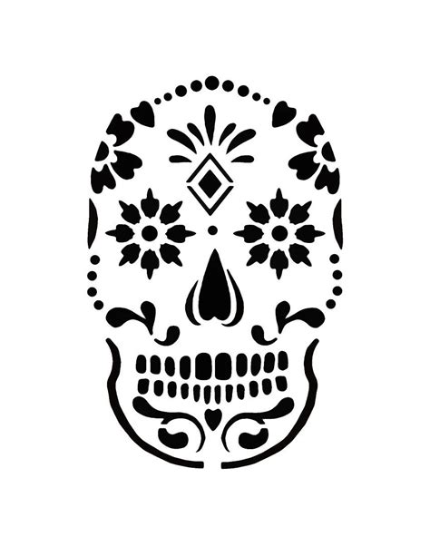 Printable Sugar Skull Pumpkin Stencil