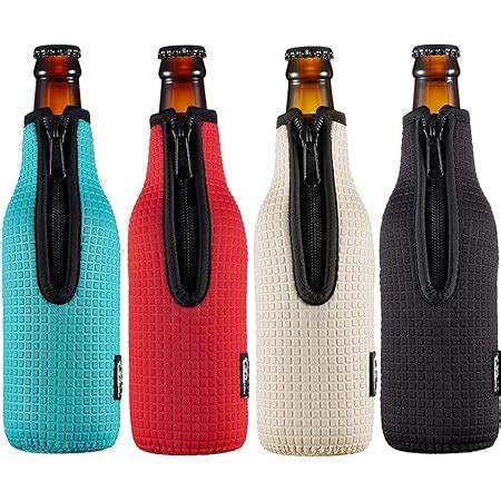 Amazon Pcs Beer Bottle Insulator Sleeve Different Color Zip Up