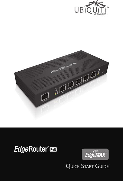 User Manual Ubiquiti Networks Edgerouter Poe English Pages