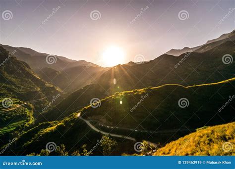 Sunset in Himalayas stock image. Image of sunset, himalaya - 129463919