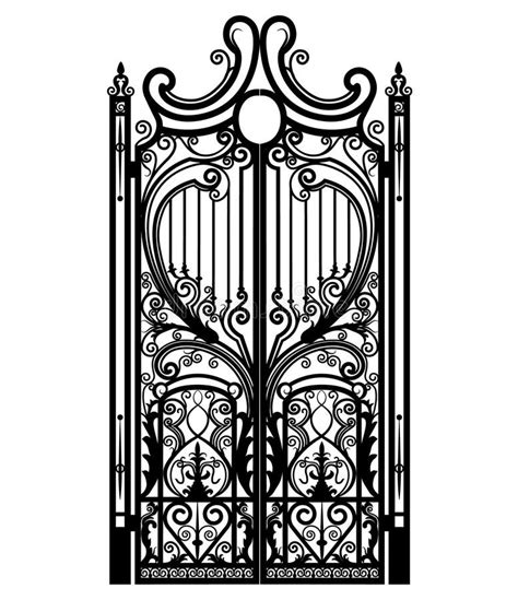 Wrought Iron Gate Door Stock Vector Illustration Of Border