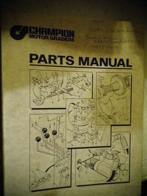 1987 Vintage Champion Motor Graders Parts Manual Diagrams Ebay