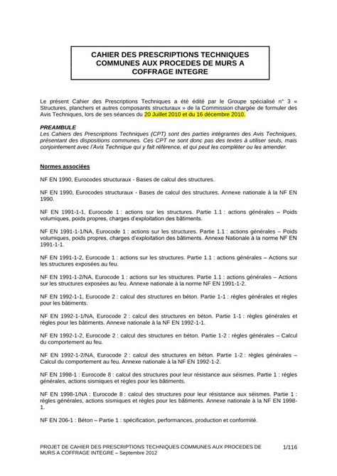 PDF CAHIER DES PRESCRIPTIONS TECHNIQUES NF EN 1992 1 1 Eurocode