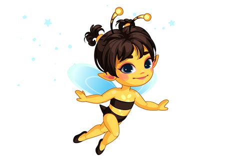 Beautiful Honey Bee Fairy Vector Illustration 534519 Vector Art At Vecteezy