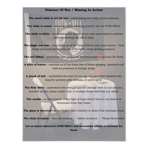 Missing Man Table Poem Printable