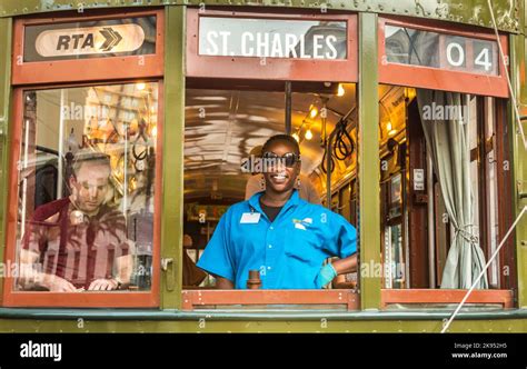 NEW ORLEANS JULY 17 Friendly Conductor In The Famous Old Street Car