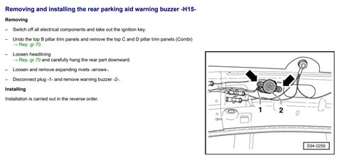 Location Of Rear Parking Aid Buzzer Skoda Octavia Mk Sedan