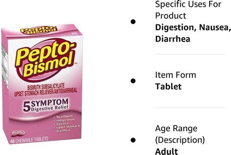 Pepto Bismol Original Chewable Tablets 48 Ct