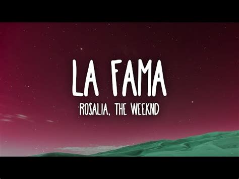 ROSALÍA The Weeknd LA FAMA Letra Lyrics YouTube