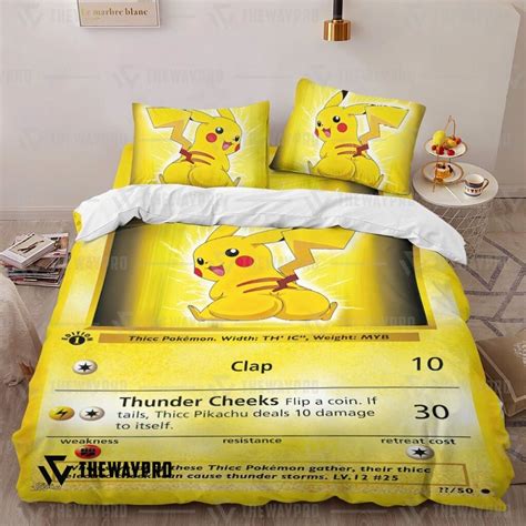 HOT Thicc Pikachu Pokemon Bedding Set Boxbox Branding Luxury T Shirts Online In USA