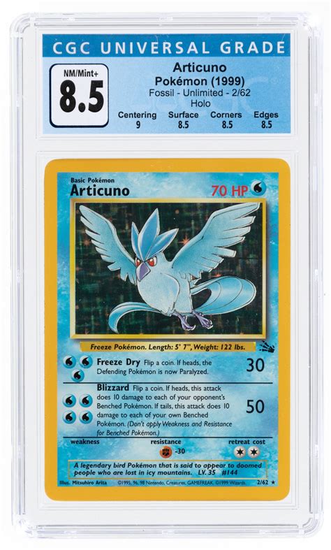 Hake S Pok Mon Fossil Set Articuno Holo Unlimited Cgc