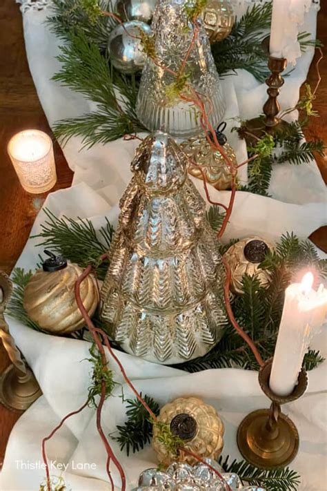 Holiday Silver And Gold Candlelight Centerpiece - Thistle Key Lane