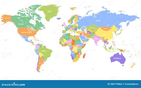 Colored World Map Political Maps Colourful World Countries And