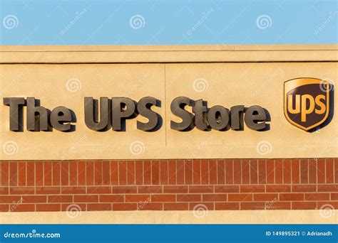 Ups Store Sign And Logo In A Building Wall Editorial Photo Image Of