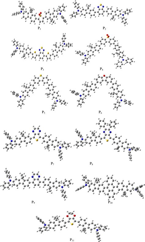 Optimized Geometries Of The Studied Molecules Obtained By B3lyp6 31g