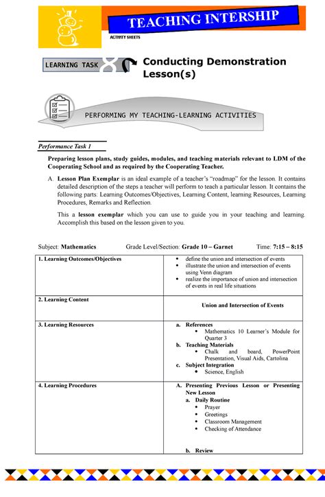 Done Learning Task 08 Performance Task 1 Preparing Lesson Plans