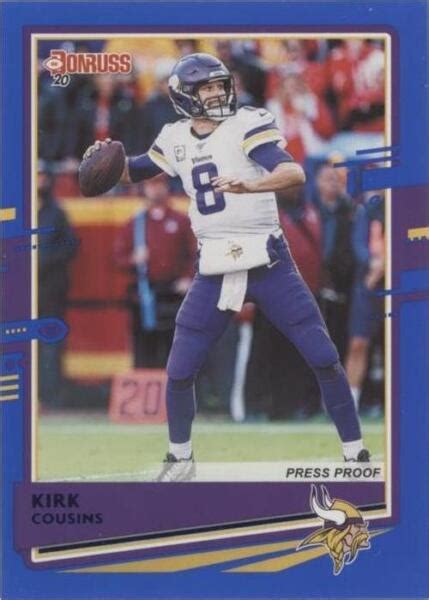 Panini Donruss Press Proof Blue Kirk Cousins For Sale