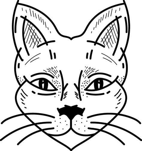 Face of a cat tattoo 34486645 Vector Art at Vecteezy