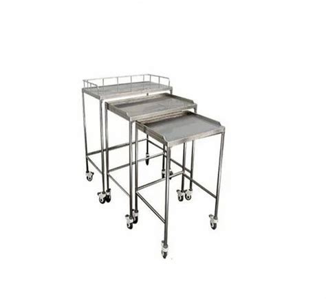 Stainless Steel Silver Hospital Ot Trolley Set A Type At Rs In