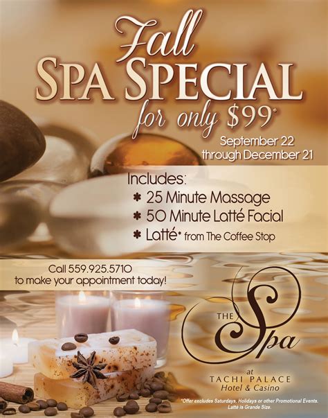 Tachis 2012 Fall Spa Special Spa Specials Spa Marketing Spa Menu