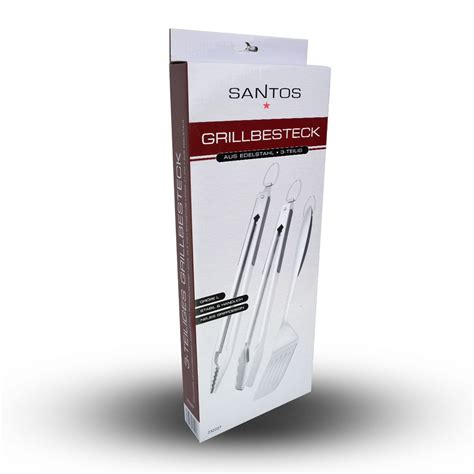 Santos Edelstahl Grillbesteck Set Tlg Grillzange Wender