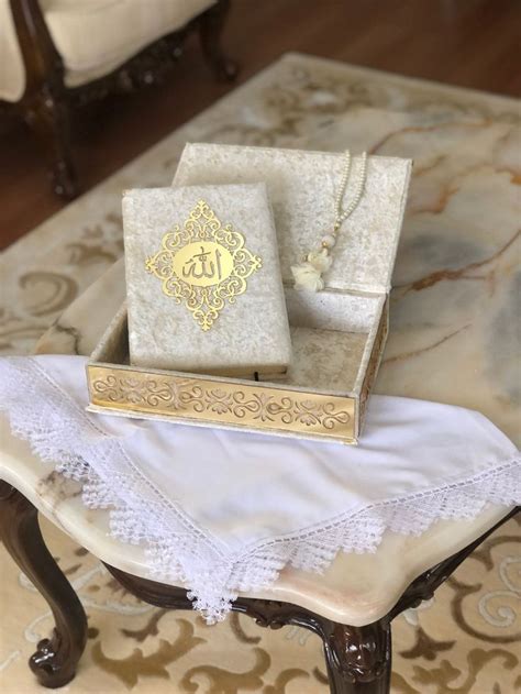 Personalized Quran With Velvet Box Islamic Gift Set Quran Gift Box