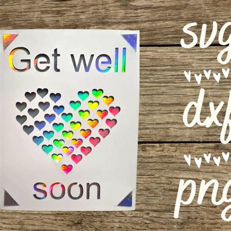 Get Well Soon Card Svg With Bandage And Heart Cricut Joy Svg Etsy