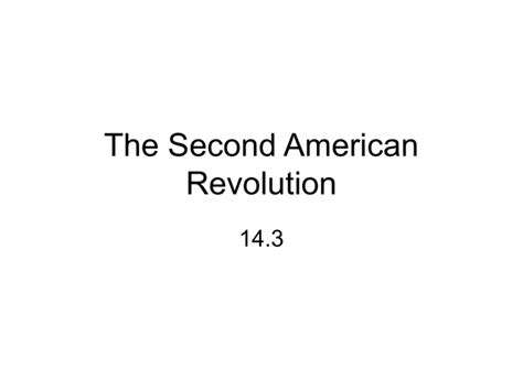 The Second American Revolution