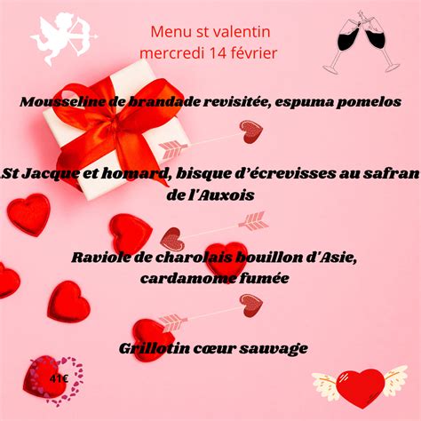 Valentine S Day Menus Pouilly Bligny Tourisme