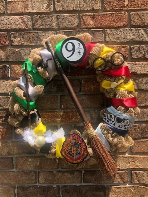 Harry Potter All Four Houses Wreath Gryffindor Slytherin Hufflepuff