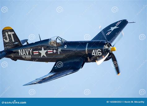 Vought F4U Corsair Fighter Airplane In Flight Editorial Stock Photo