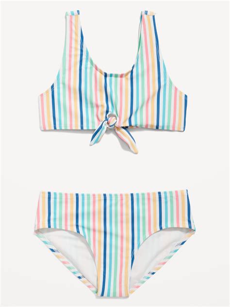 Old Navy Tie Front Bikini Swim Set For Girls Multi 566765012