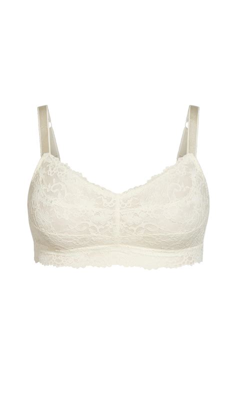 Hips & Curves Ivory Lace Full Coverage Bralette | Evans