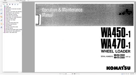 Komatsu WA450 1 WA470 1 Wheel Loader Operation And Maintenance Manual