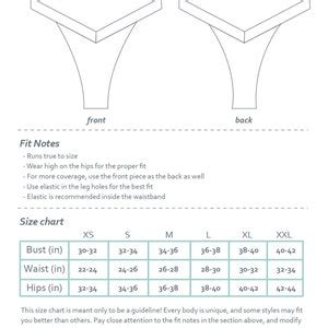 Diy V Cut Reversible Cheeky Bikini Bottoms Vega Pdf Sewing Pattern Etsy