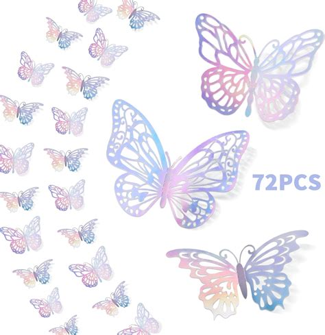 144 Pcs 3d Butterfly Wall Stickers Decor 6 Styles 3 Sizes