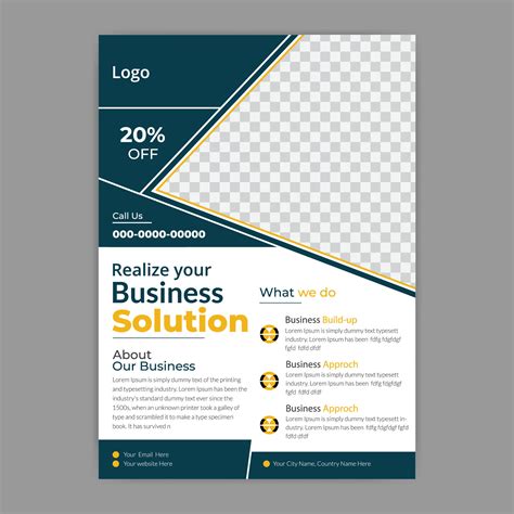 Unique and simple flyer design layout for business. 48083436 Vector Art ...